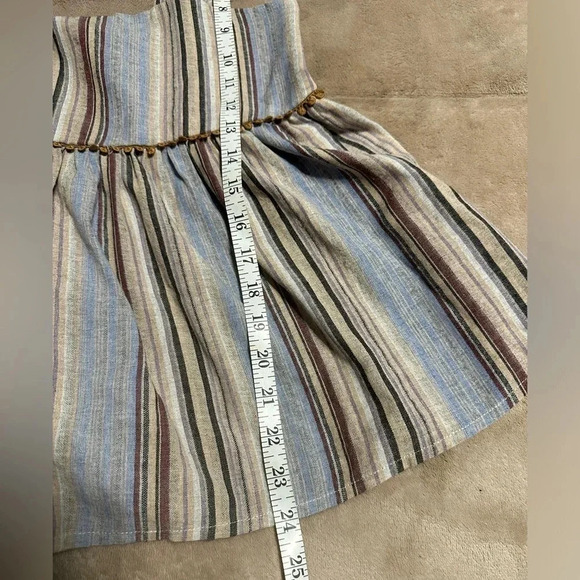 Altar’d State Tank Size Small Peplum Tie Straps Blue Brown Cotton - Picture 4 of 7